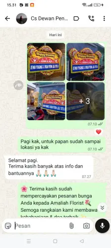 Testimonial Papan Bunga Pernikahan bojong timur